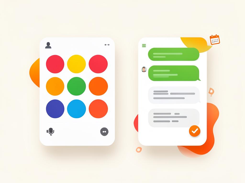 Illustration d'un appel vidéo et d'une conversation de vente par messages